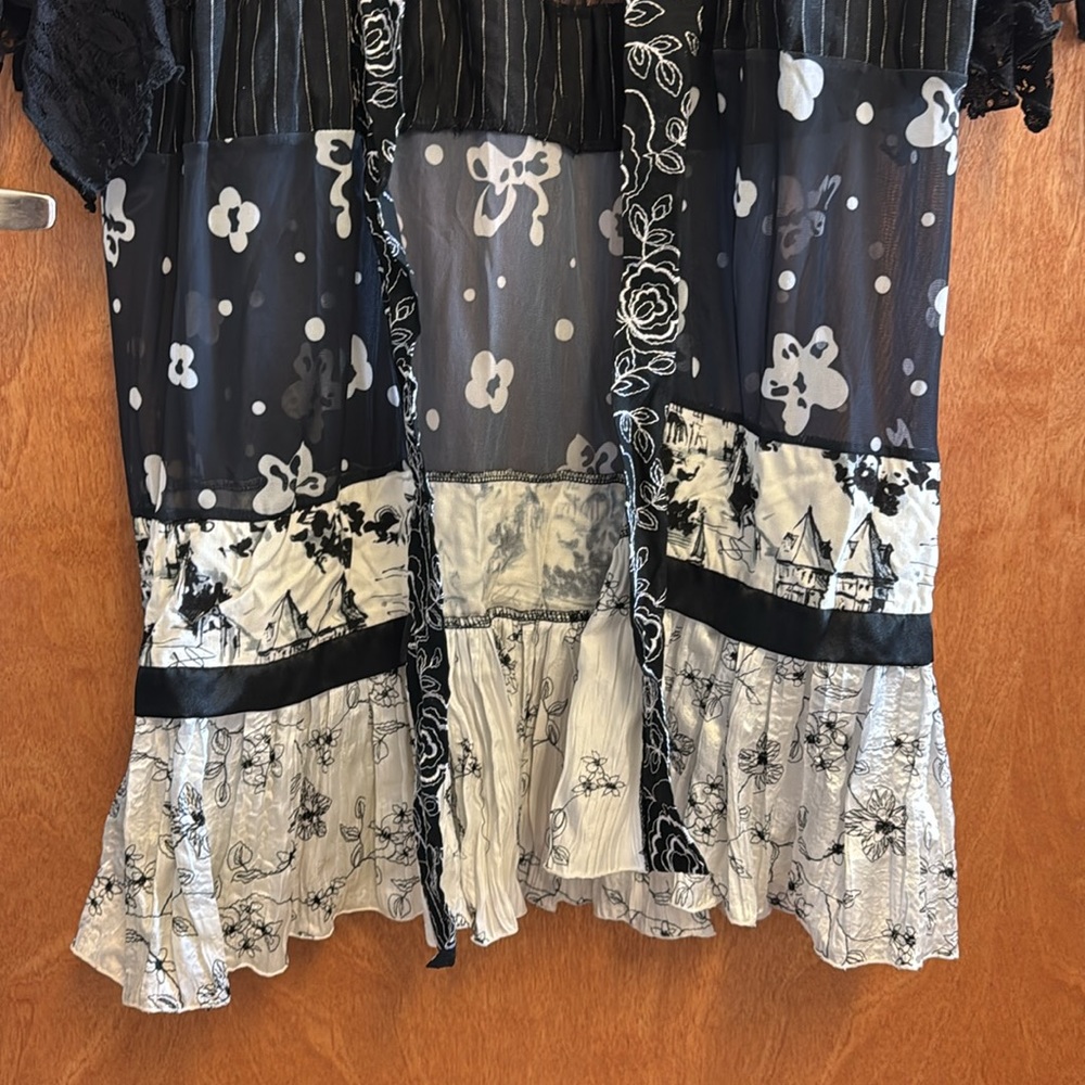 Lee Andersen Duster Lace Embellished Couture Designer Floral Piece Vintage XS - Picture 8 of 12